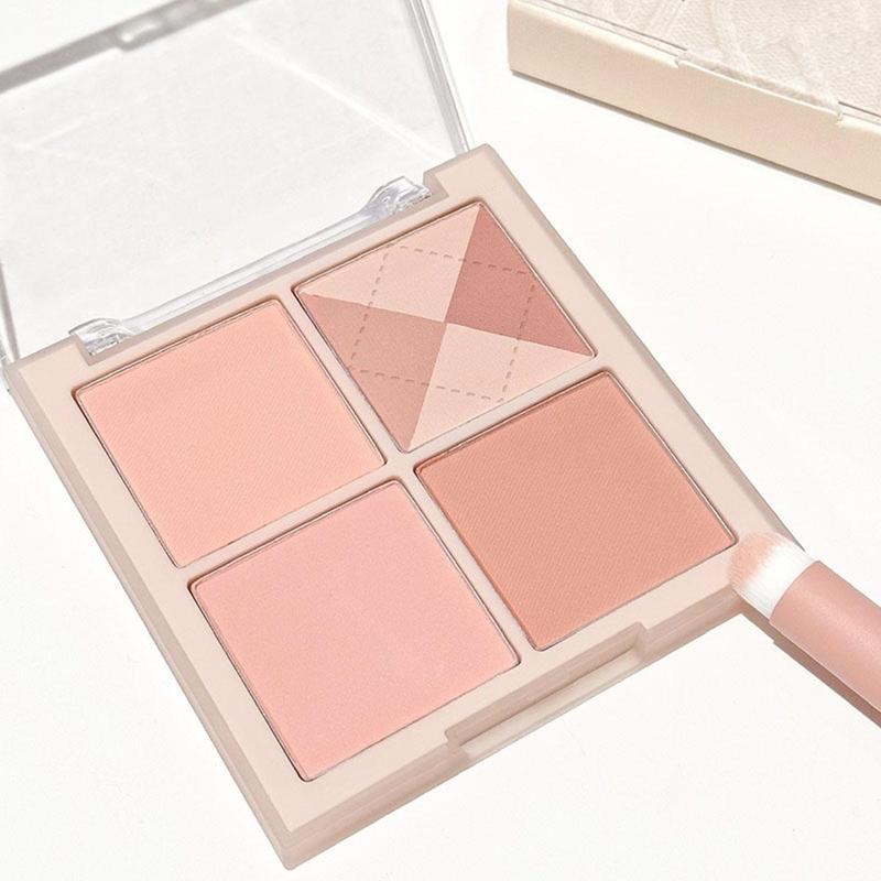 4 Color Blush Palette, Cheeks Contour Blush Pressed Powder, Natural Look Matte Blush For All Skins