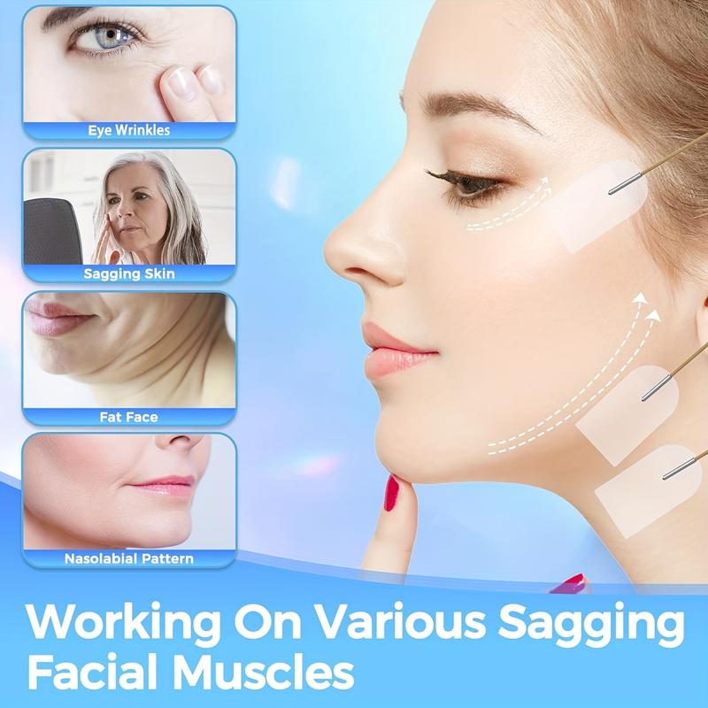 A Set of Invisible Lifting Tape and Straps, 18 Pieces of Hypoallergenic Transparent Lifting Patch, Equipped with 4 Adjustable Elastic Band, Instantly Tighten the Neck, Chin Line and Double Chin, Reusable, without Flavor