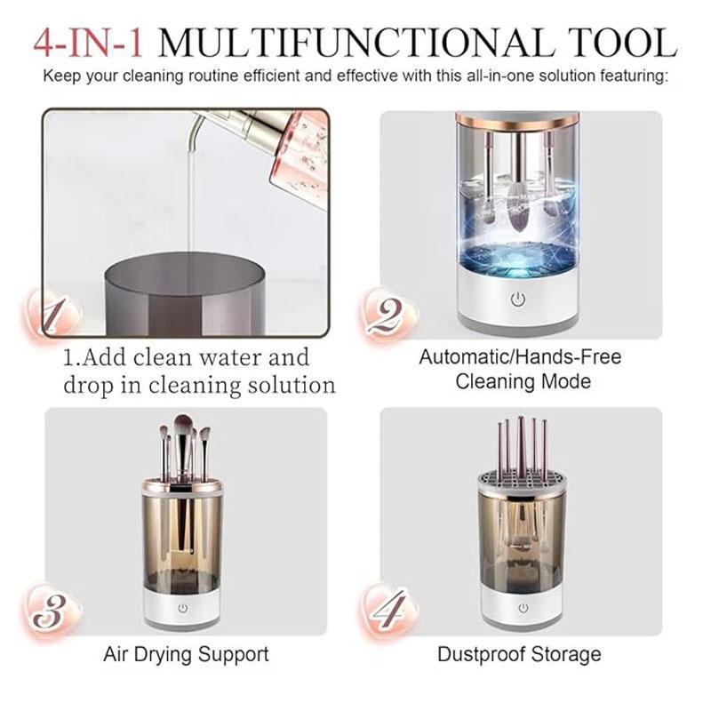 Electric Makeup Brush Cleaner, Automatic Rotation Makeup Brush Cleaner, 2024 Upgrade Makeup Brush Cleansing Machine for All Size Makeup Brush