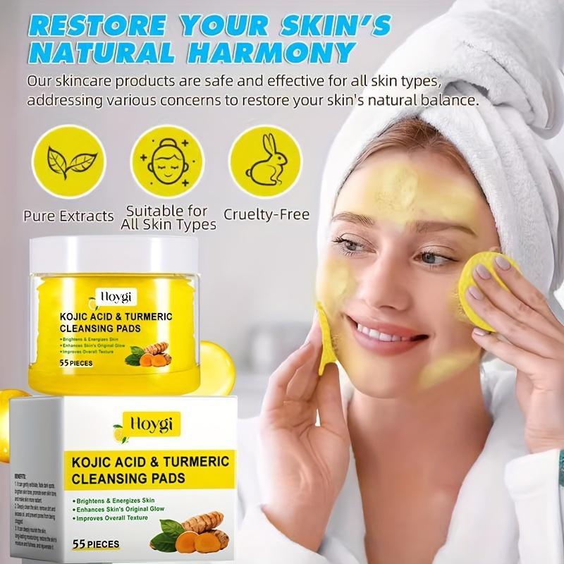 Turmeric Facial Scrub Mask, 2 Boxes Gentle Exfoliating Cleansing Pad, Brightening Facial Skin Care Product for Women & Men