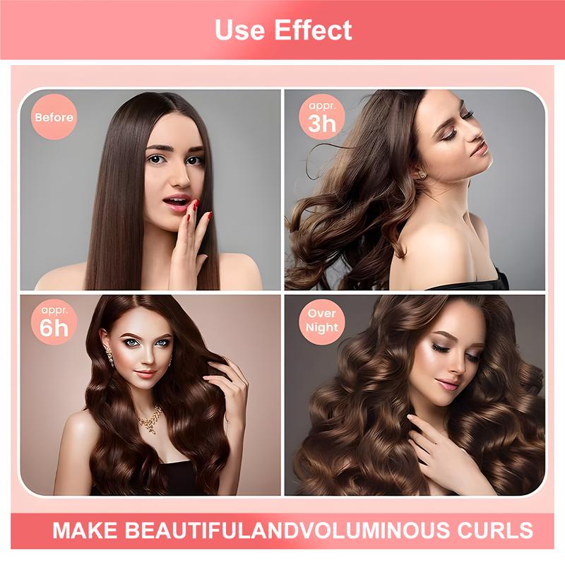 Heatless Hair Curler, 3pcs Pink Satin Flexi Rods - Heatless Curls, Soft Velvet Overnight Sleeping Curls Styling Tools for All Hair Types