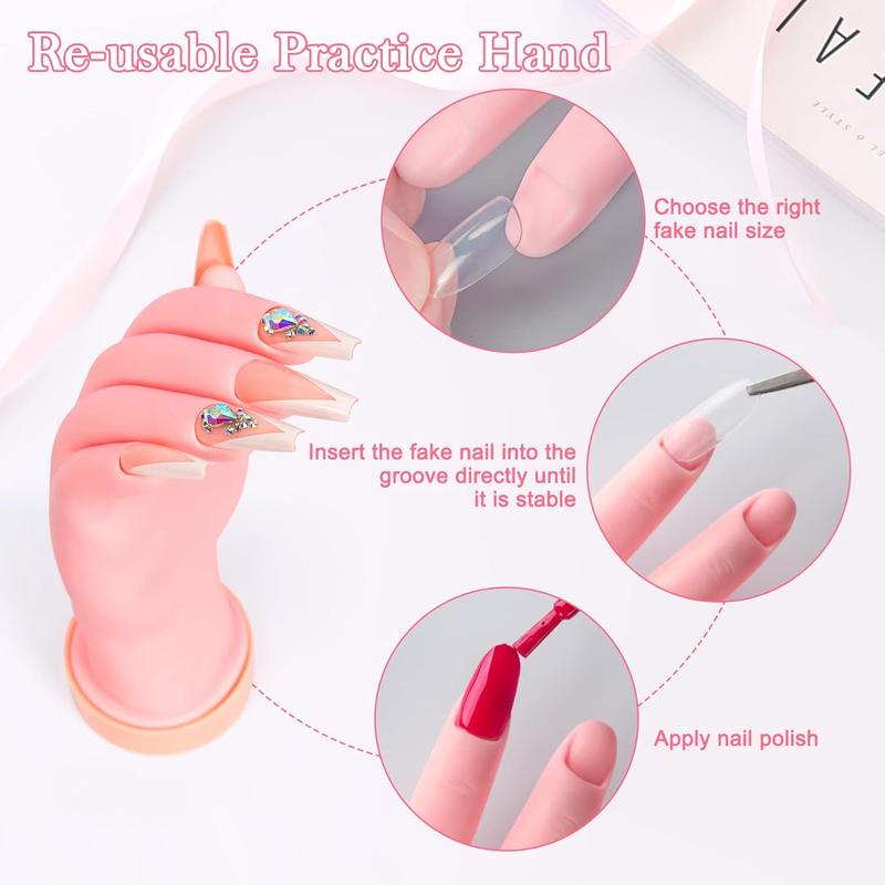 Nail Practice Hand, Mannequin Hand for Nails Practice, Flexible Bendable Fake Hand Manicure Nail  1Pcs for pedicure care nail salon Nail Care