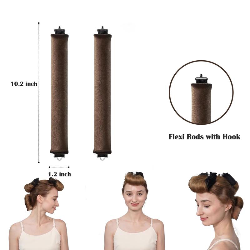 Satin Heatless Curling Set - Hair Rollers, Headband Hair Curlers & Hot Rollers, High Resilience Rubber Filling