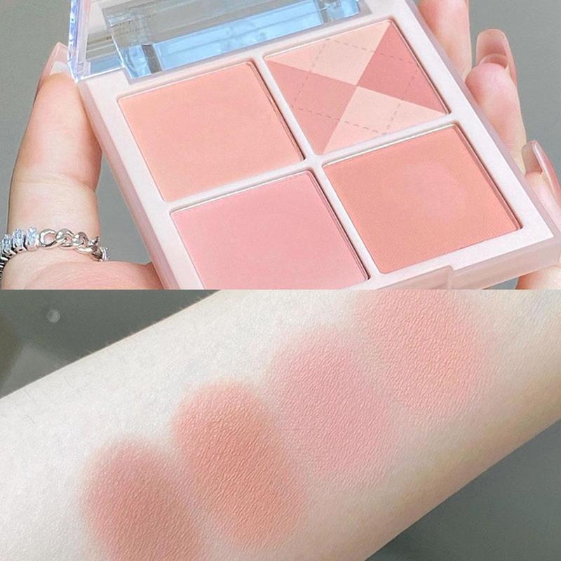 4 Color Blush Palette, Cheeks Contour Blush Pressed Powder, Natural Look Matte Blush For All Skins