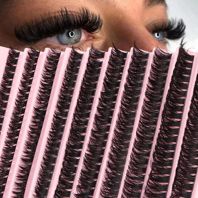 Segmented False Eyelashes (200pcs set), Natural Look Eyelashes Extensions Kit, Natural Curling Fake Eyelashes for Women Eye Makeup Enhancement