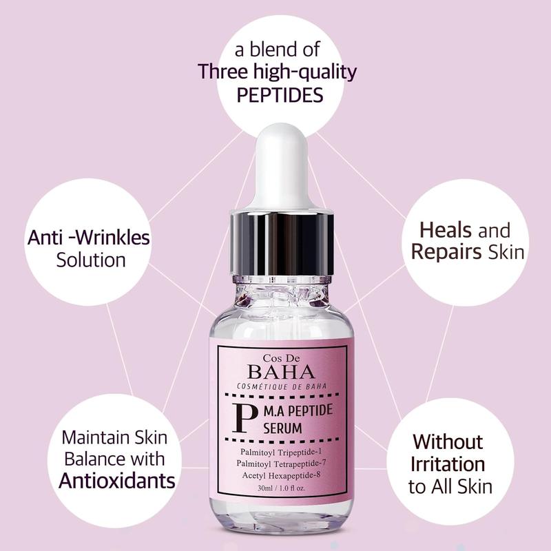 Peptide Complex Facial Serum with Matrixyl 3000 & Argireline for Face Neck - Deep Wrinkles, Heals and Repairs Skin for Face, 1 Fl Oz (30ml)