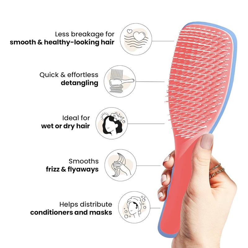 Tangle Teezer Ultimate Detangler Hairbrush for Wet & Dry Hair, Eliminates Knots & Reduces Breakage for All Hair Types, Apricot Blaze Tangle Teezer Haircare Smooth