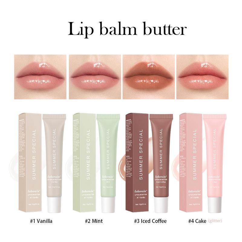 Summer Special Lip Balm 4 Pack, Lip Butter Balm for Hydration & Shine, Mini Neutrals Lip Butter Balm Set Lip Care, Organic Moisturizing Tinted Butter Lip Balm Gloss Hydrating