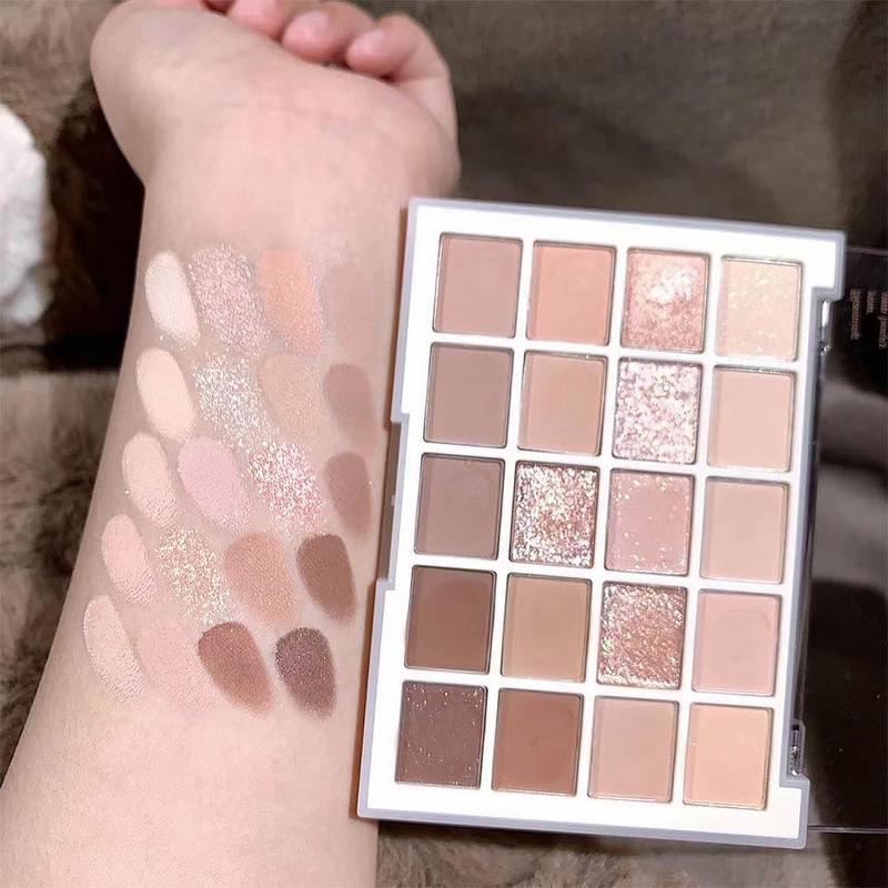 20 Nude Brown Pink Matte Shimmer Eyeshadow Palette for Eye Makeup - Cosmetic