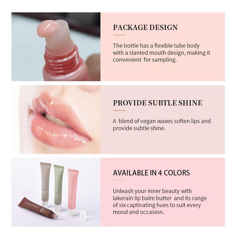 Summer Special Lip Balm 4 Pack, Lip Butter Balm for Hydration & Shine, Mini Neutrals Lip Butter Balm Set Lip Care, Organic Moisturizing Tinted Butter Lip Balm Gloss Hydrating