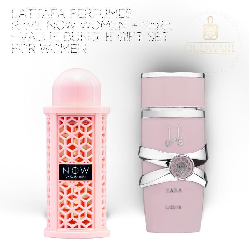 Lattafa Perfumes Yara + Now Women 100ml (3.4Oz) EDP For Women - Arabian Perfume Value Bundle - Luxury Fragrance Gift Set For Women